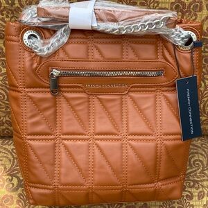 French Connection, Layla Box, Quilt Bucket Bag, NWT